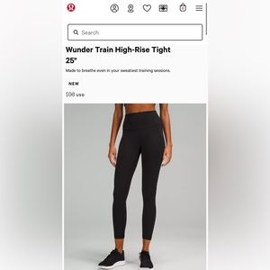 Lululemon Wunder Train leggings - Never been worn